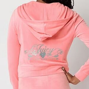 Juicy Couture Vintage Pink Y2K Track Jacket Sweatshirt Size XL